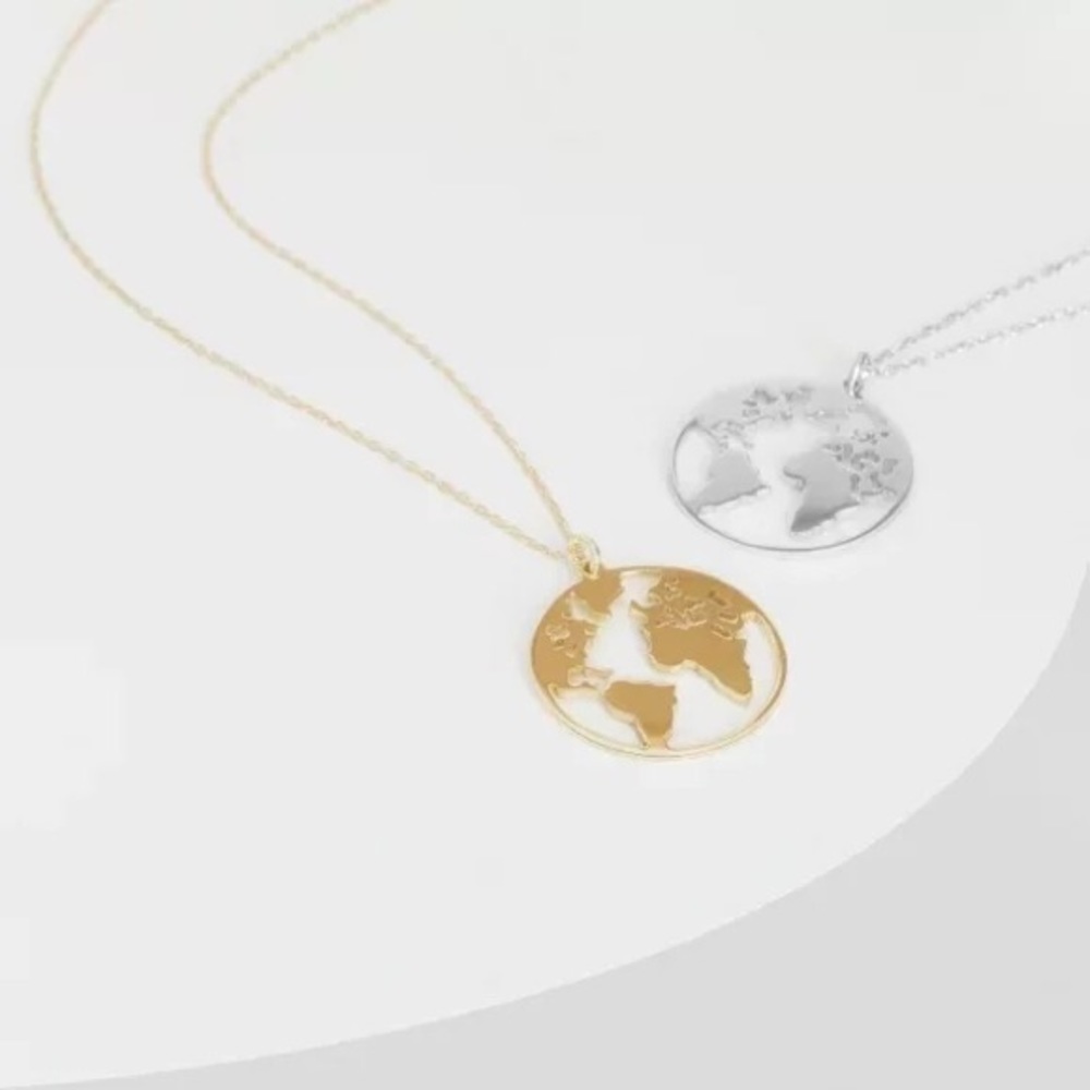 Docona Bohemian  World Map Pendant Necklace for Wo - Picture 4 of 5